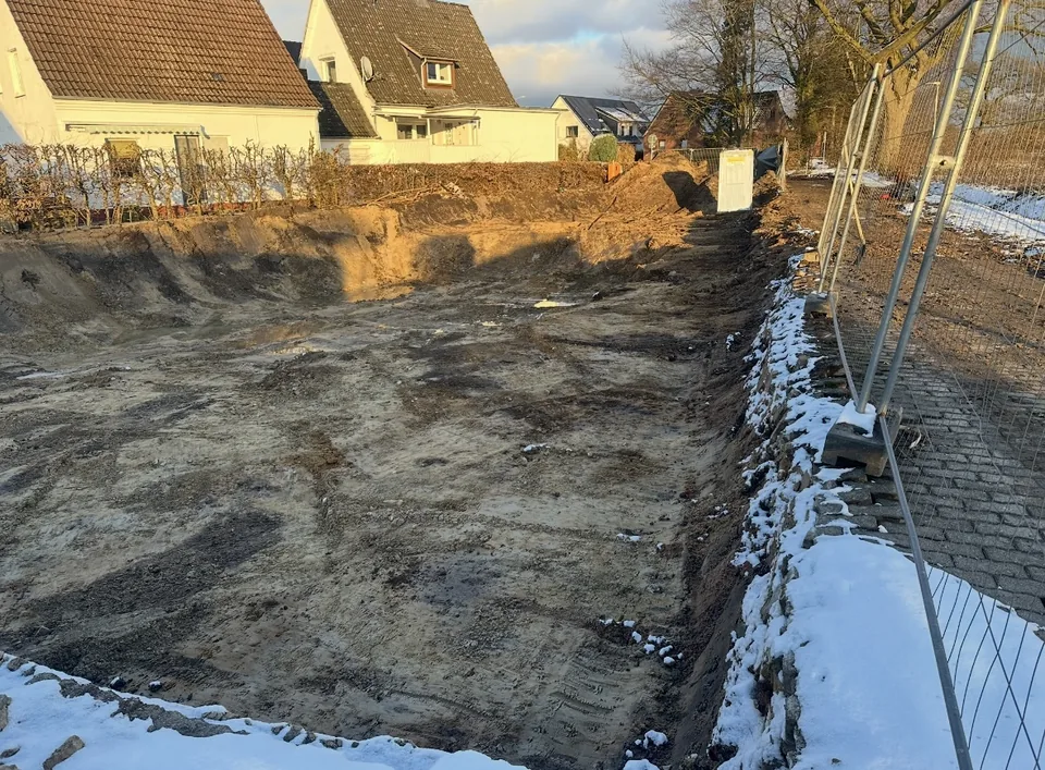 Baugrube vorbereitet